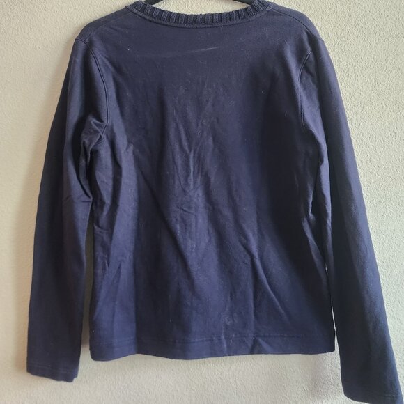 Lauren Ralph Lauren Womens Button Front Cardigan Long Sleeve Navy Blue Size S - Picture 2 of 6